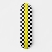 Geo-Quadrat mit gelbem Streifen Skateboard (Vorne)