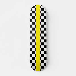 Geo-Quadrat mit gelbem Streifen Skateboard