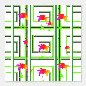 Geo Rainbow Floral Grid Tapete (Vorderseite)