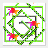 Geo Rainbow Floral White Tapete (Vorderseite)