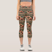 Geo Retro Circles Capri Leggings (Vorderseite)