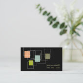 Geo-Retro Geschäfts-Karte Visitenkarte (Stehend Vorderseite)