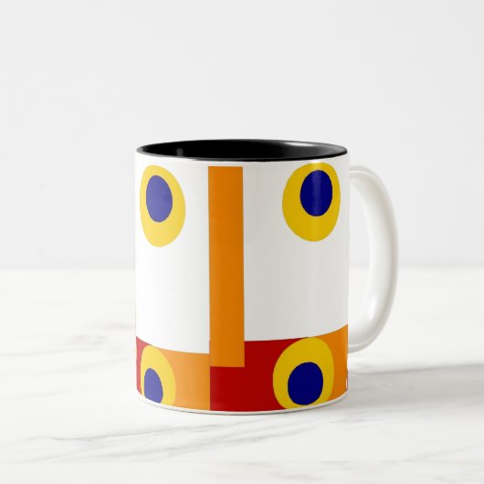 Geo Retro Kaffee-Tasse Zweifarbige Tasse (VorderseiteRechts)