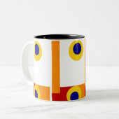 Geo Retro Kaffee-Tasse Zweifarbige Tasse (Vorderseite Links)