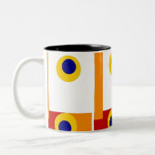 Geo Retro Kaffee-Tasse Zweifarbige Tasse (Links)