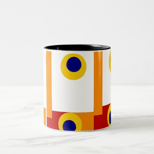 Geo Retro Kaffee-Tasse Zweifarbige Tasse (Mittel)