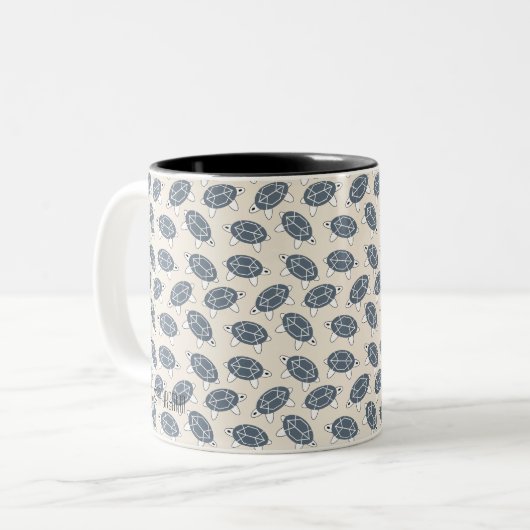 Geo-Schildkröte-Tasse - Geo Cat-Sammlung durch TR Zweifarbige Tasse (Vorderseite Links)