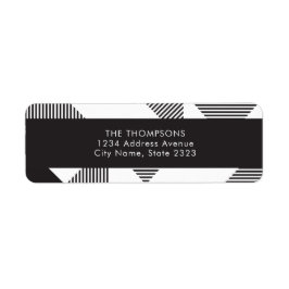 Geo Schwarz-weiß Stripe Rücksendeadresse