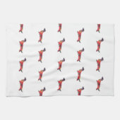 Geo-Silhouette für langhaarige Dackel Geschirrtuch (Horizontal)