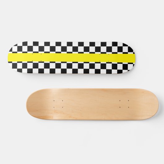 Geo Square With Yellow Stripe Skateboard (Horizontal)