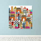 Geo-Stadt Leinwanddruck (Insitu (Holzboden))