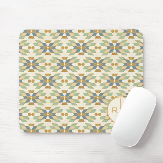 Geo Stammes- Muster des Monogramm-| des Schritt-| Mousepad (Mit Mouse)