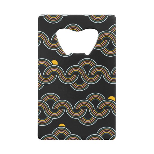 Geo Stripe: Trendy Vintages Design Geldbeutel Flaschenöffner (Vorderseite)