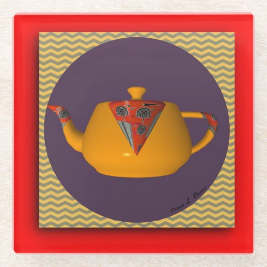 Geo Teapot Glasuntersetzer (Vorderseite)