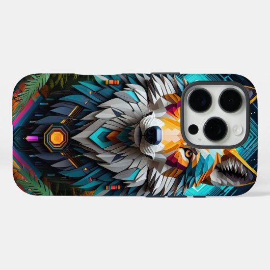 Geo Wolf Case-Mate iPhone Hülle (Rückseite (Horizontal))