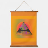 Geo Wood Topped Wall Tapestry Wandteppich Mit Holzrahmen (Vorderseite 2)