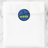 Geocache Alaska Gelb/Blau Runder Aufkleber (Tasche)