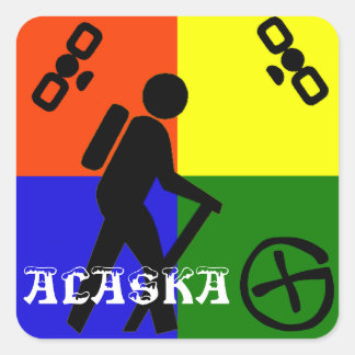 Geocache Alaska Quadratischer Aufkleber