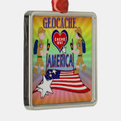 GEOCACHE AMERICA GEOCACHING ORNAMENT AUS METALL (Rechts)