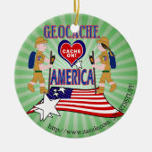 GEOCACHE AMERIKA GEOCACHING KERAMIKORNAMENT (Vorne)