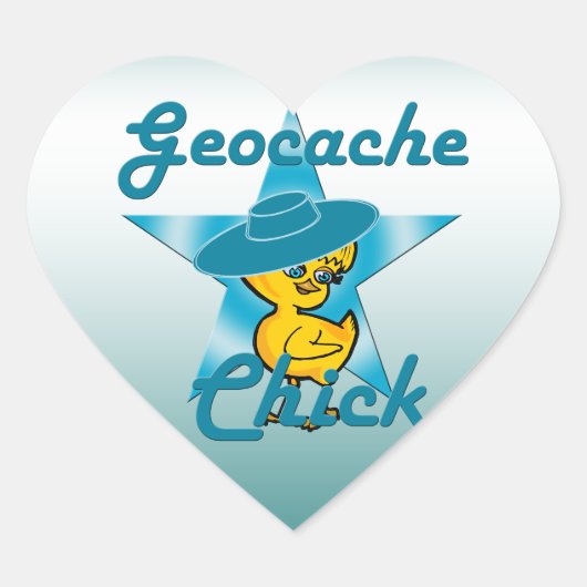 Geocache Chick #7 Herz-Aufkleber (Vorderseite)