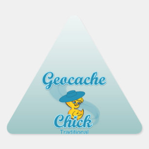 Geocache Chick Traditionell #3 Dreieckiger Aufkleber