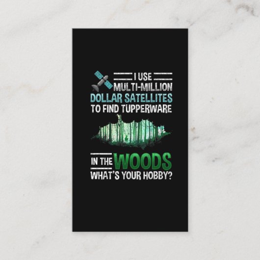 Geocache Geocache Geocache Geocache Geocaching Visitenkarte (Vorderseite)