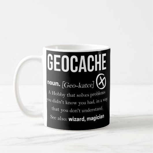 Geocache gibt Männern Jungs und Frauen Geocaching Kaffeetasse (Links)