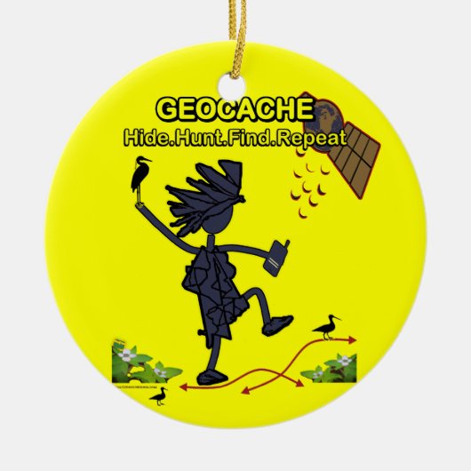 Geocache Hide Hide Finde III Keramik Ornament (Vorne)
