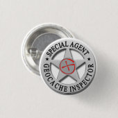 Geocache Inspektor *Special Agent* w/logo Button (Vorne & Hinten)