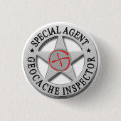 Geocache Inspektor *Special Agent* w/logo Button (Vorderseite)