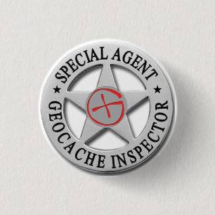 Geocache Inspektor *Special Agent* w/logo Button