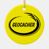 Geocacher Black Splash Keramik Ornament (Vorne)