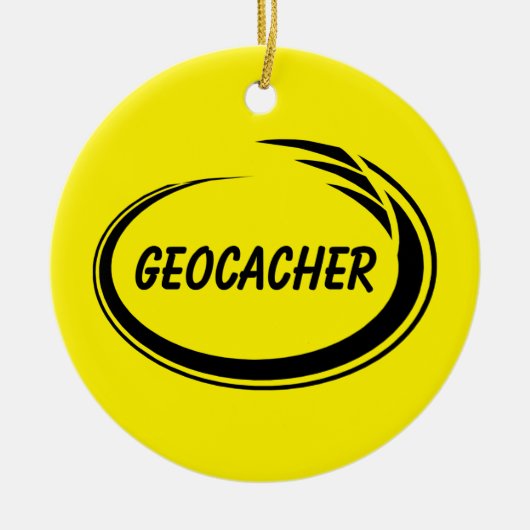 Geocacher Black Splash Keramik Ornament (Vorne)