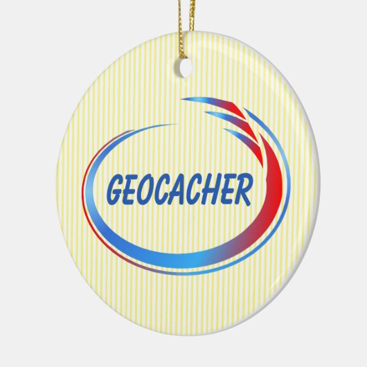 Geocacher Blue und Red Splash Keramik Ornament (Links)