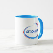 Geocacher Blue und Red Splash Tasse (VorderseiteRechts)