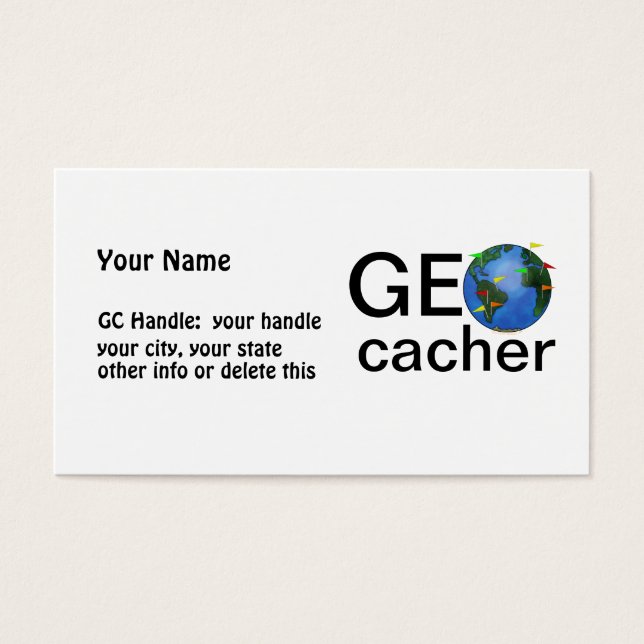Geocacher Earth Geocaching Signature or Handle (Vorderseite)