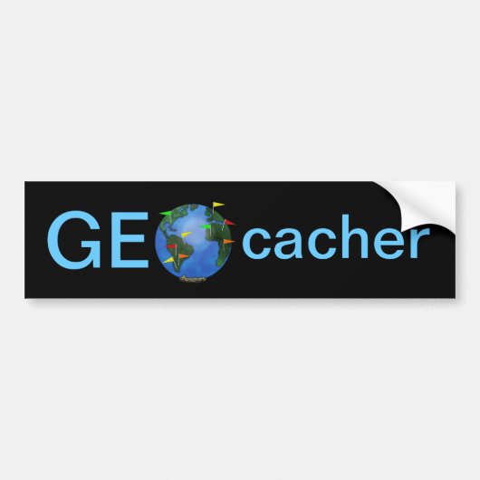 Geocacher Erde mit Flaggen Geocaching Autoaufkleber (Vorne)