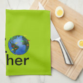 Geocacher Erde mit Flaggen Geocaching Gewohnheit Geschirrtuch (Viertel Falte)