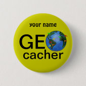 Geocacher ErdeGeocaching individueller Name Button (Vorderseite)
