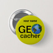 Geocacher ErdeGeocaching individueller Name Button (Vorne & Hinten)