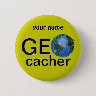 Geocacher ErdeGeocaching individueller Name Button
