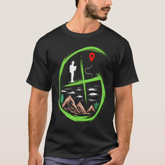 Geocacher für Scavenger Jagen Schatzsuche T-Shirt (Vorderseite)