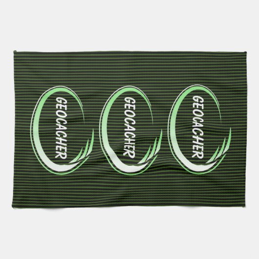 Geocacher Green Splash Geschirrtuch (Horizontal)