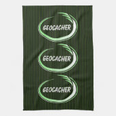 Geocacher Green Splash Geschirrtuch (Vertikal)