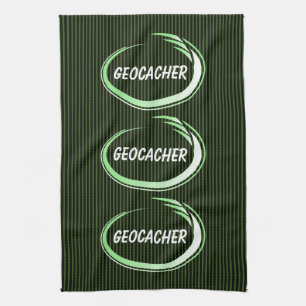 Geocacher Green Splash Geschirrtuch