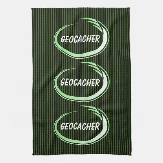 Geocacher Green Splash Geschirrtuch (Vertikal)