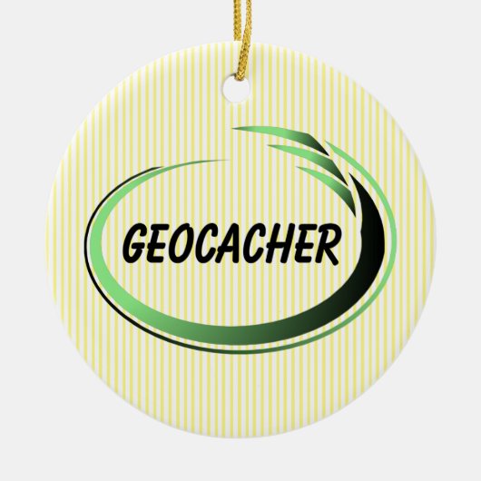 Geocacher Green Splash Keramik Ornament (Vorne)