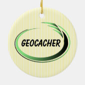 Geocacher Green Splash Keramik Ornament (Hinten)