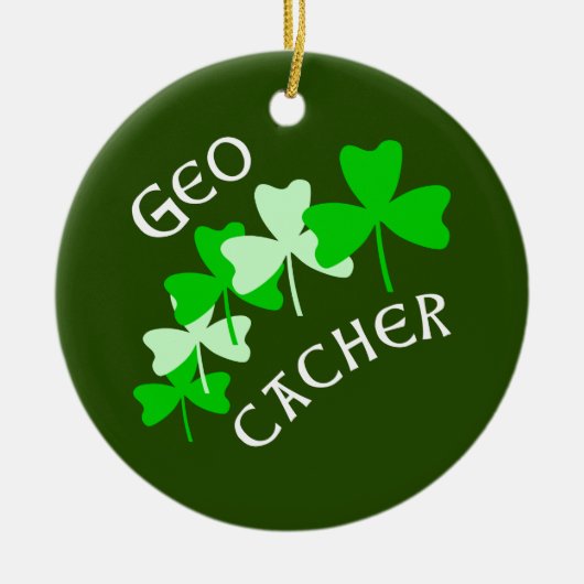 Geocacher-Kleeblätter Keramik Ornament (Vorne)